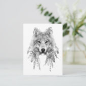 Tribal Wolf Spirit Postkarte (Stehend Vorderseite)