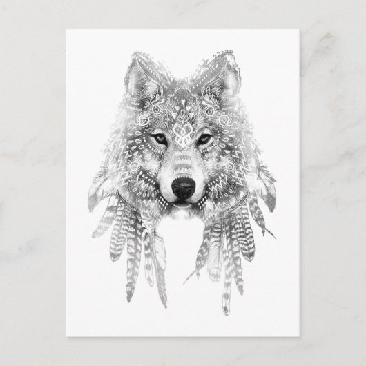 Tribal Wolf Spirit Postkarte (Vorderseite)