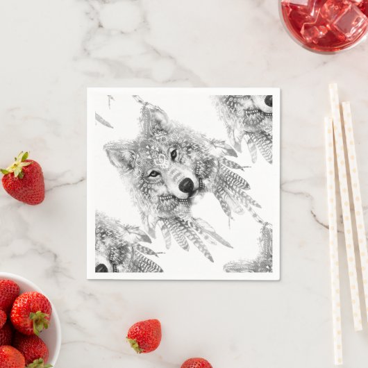 Tribal Wolf Spirit Serviette (Beispiel)