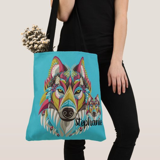 Tribal Wolf Tasche (Von Nahem)