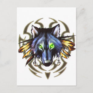 Tribal Wolf Tattoo Design Postkarte