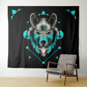 Tribal Wolf Wandteppich (Beispiel (Horizontal))