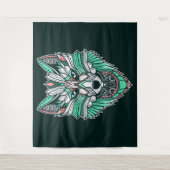 Tribal Wolf Wandteppich (Vorderseite)