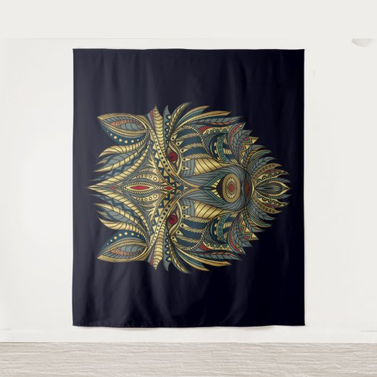 Tribal Wolf Wandteppich (Vorderseite)