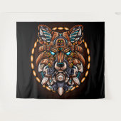 Tribal Wolf Wandteppich (Vorderseite (Horizontal))