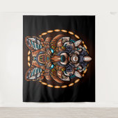 Tribal Wolf Wandteppich (Vorderseite)