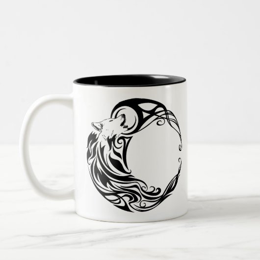 Tribal Wolf Zweifarbige Tasse (Links)