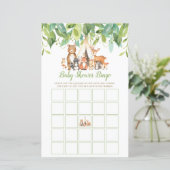 Tribal Woodland Animals Baby Dusche Bingo Spiel (Stehend Vorderseite)