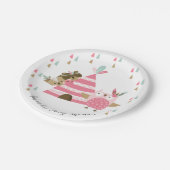Tribal Woodland Animals Baby Shower 7" Plättchen Pappteller (Schrägansicht)