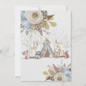 Tribal Woodland Animals Baby Shower Baby Boy Einladung (Rückseite)