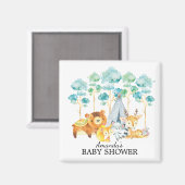 Tribal Woodland Animals Baby Shower Fevor Magnet (Vorderseite/Rückseite)