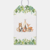 Tribal Woodland Animals Baby Showwald Gefallen Geschenkanhänger (Rückseite)