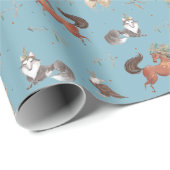 Tribal Woodland Animals Boy Baby Showday W Geschenkpapier (Rolleneckpunkt)