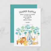 Tribal Woodland Animals Kinderdusche Windelwindung Begleitkarte (Vorne/Hinten)