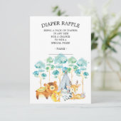Tribal Woodland Animals Kinderdusche Windelwindung Begleitkarte (Stehend Vorderseite)