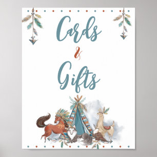 Tribal Woodland Animals Kinderduschkarten & Gesche Poster