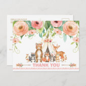 Tribal Woodland Baby Dusche Geburtstag Vielen Dank Postkarte (Vorne/Hinten)