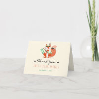 Tribal Woodland Fox Babydusche Danke Karte