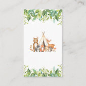 Tribal Woodland Tiere Grüne Windeln Raffle Begleitkarte (Rückseite)