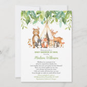 Tribal Woodland Virtual Baby Shower Mail Greenery Einladung (Vorderseite)