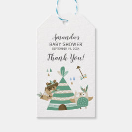 Tribal Woodland Wild Baby Shower Favor Geschenk Ta Geschenkanhänger