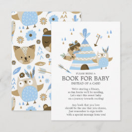 Tribal Woodland Wild One Baby Shower Book for Baby Einladung