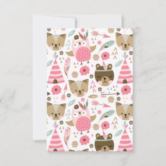 Tribal Woodland Wild One Baby Shower Book for Baby Einladung (Rückseite)