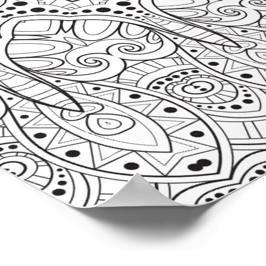 Tribal Zendoodle Design 2 Poster (Ecke)