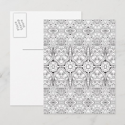 Tribal Zendoodle Design Postkarte (Vorne/Hinten)