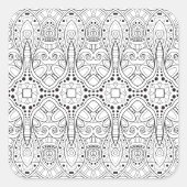 Tribal Zendoodle Design Quadratischer Aufkleber (Vorderseite)