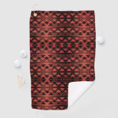 Tribal ZigZag Dreiecke auf Gradienten Dunkler Lach Golfhandtuch (Insitu)