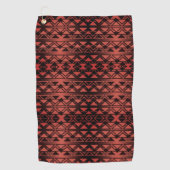 Tribal ZigZag Dreiecke auf Gradienten Dunkler Lach Golfhandtuch (Vorderseite)