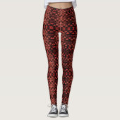 Tribal ZigZag Dreiecke auf Gradienten Dunkler Lach Leggings (Vorderseite)