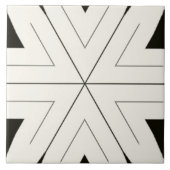 Tribal Zuhause Black & White Fliese (Vorderseite)