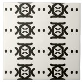 Tribal Zuhause Zen Garden Walk Black & White Fliese (Vorderseite)