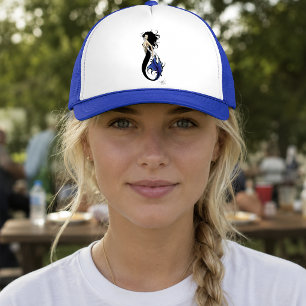 Tribale Blaue Meerjungfrau Elegante Fantasy Sirene Truckerkappe