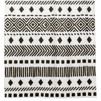 Tribale Rhythmen: Ethnische geometrische Muster Duschvorhang