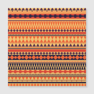 Tribale Textur: Vintage-Streifenmuster. Magnetkarte