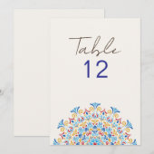 Tribale Volks Kultur Mandala Hochzeit Tisch Nummer Einladung (Vorne/Hinten)