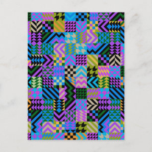 Tribale Volkskunst - Blau Postkarte