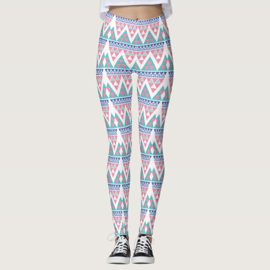 Tribaler Aztec-Farbmuster Leggings (Vorderseite)