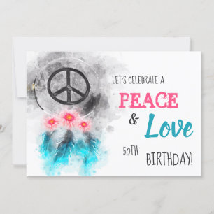 *~ Tribaler Frieden & Liebe Hippie Geburtstag Rust Einladung