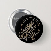Tribaler metallischer Heulwolf-Emblem Button (Vorne & Hinten)