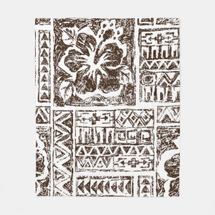 Tribaler tropischer Kunststil der indigenen Hawaii Fleecedecke