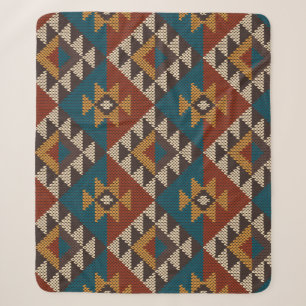 Tribales Azteken-Wollstricktextur. Sherpadecke