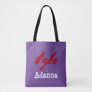Tribales Igbo Lila und Rot Tasche