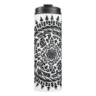Tribales Mandala-Handzeichnungskunst Thermosbecher