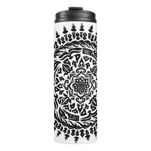 Tribales Mandala-Handzeichnungskunst Thermosbecher (Vorderseite)