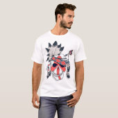 Tribales T-Shirt mit Feder-Schädel-Grafik (Vorne ganz)