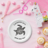 Tribales Turtle-Design mit individuellem Text Pappteller (Party)